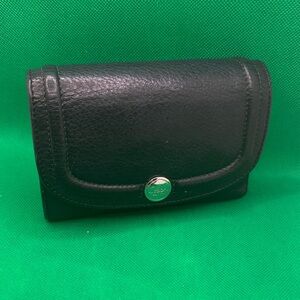 Coach Black Leather Compact Wallet